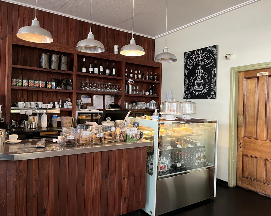 The Parkside Cafe counter and display cabinet